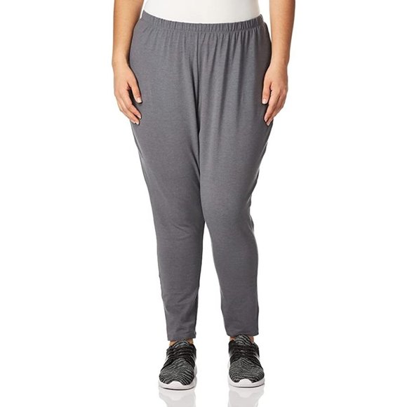 NWOT Just My Size Women's Plus-Size Stretch Jersey Full Length Leggings Charcoal - Picture 1 of 11